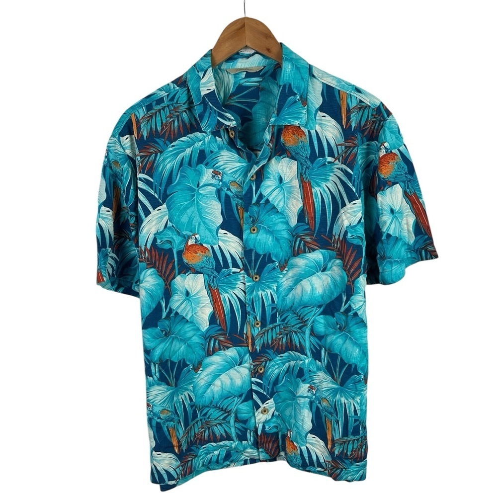 BF226 Men’s Paradise Collection 100% SILK Hawaiian Floral Vacation Shirt XL